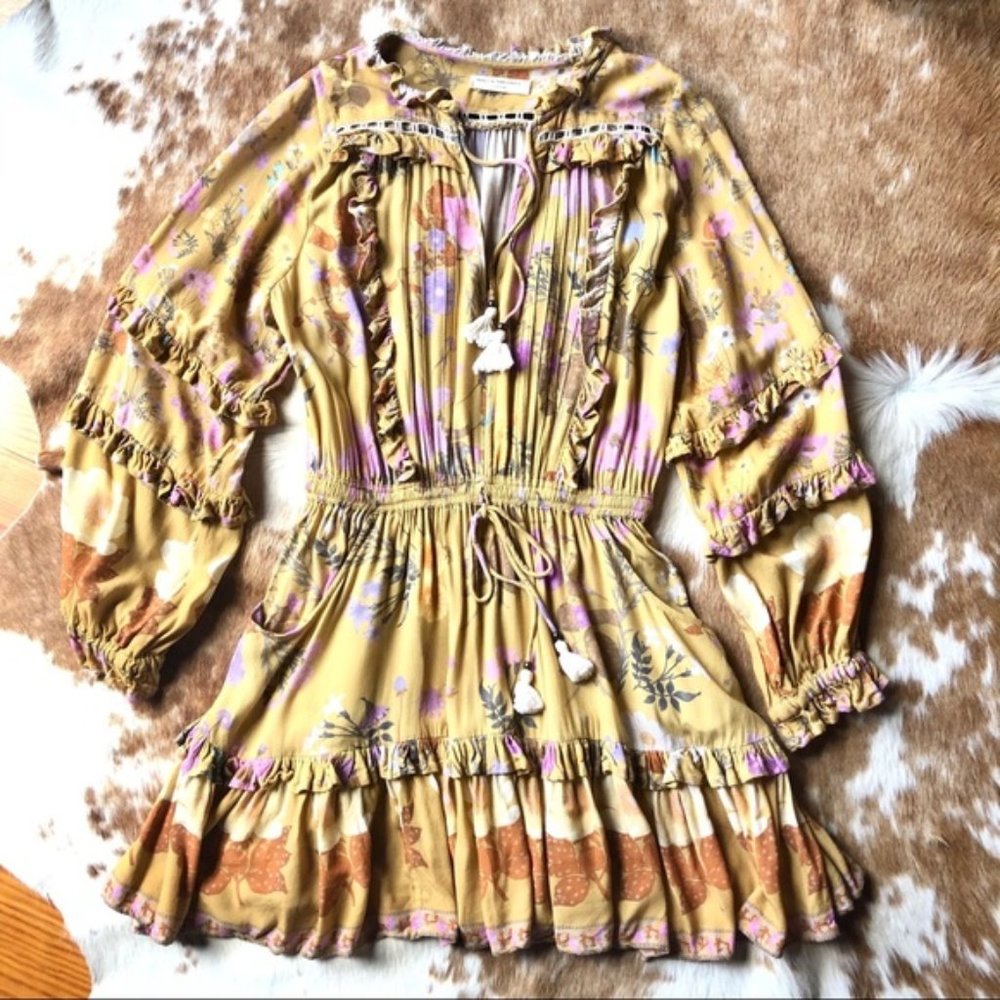 LAST!! New Boho Fall  Floral Long Sleeve Dress - Picture 3 of 6